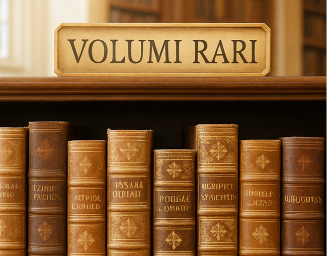 Immagine di uno scaffale dedicato ai volumi rari
