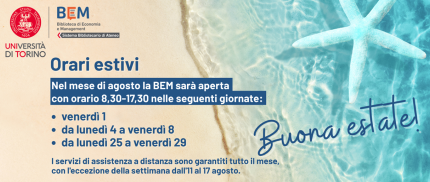 Orari estivi della BEM